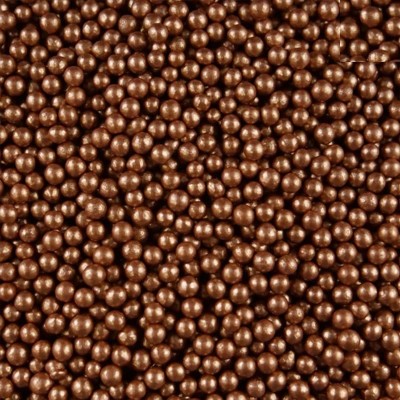 Mix Decoração Pérolas Metalizadas Bronze 4mm 75g