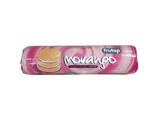 Bolacha Recheada Morango Frutop 240gr