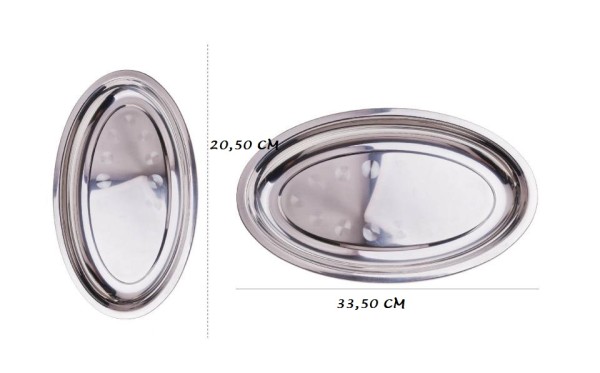 Travessa Inox Oval 33,5x20,5cm