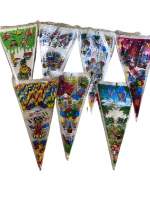 Bolsas Plastico Triangular Aniversario 20x40 c/100